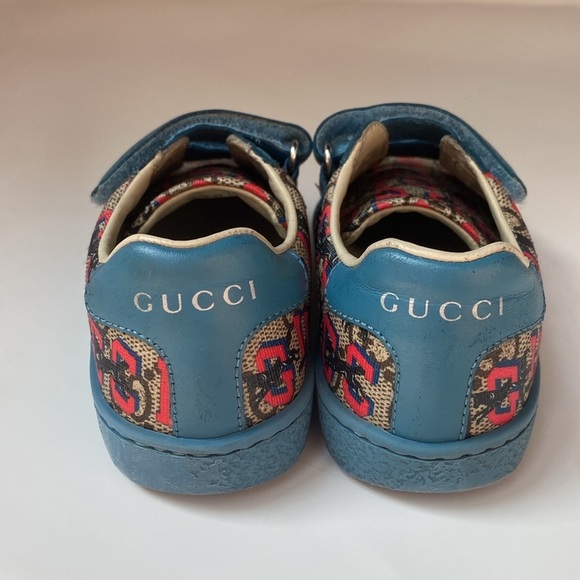 Gucci Supreme Canvas Kids Children's GG Gucci Wolves Sneakers Size 25 Toddler 9 - Picture 8 of 15